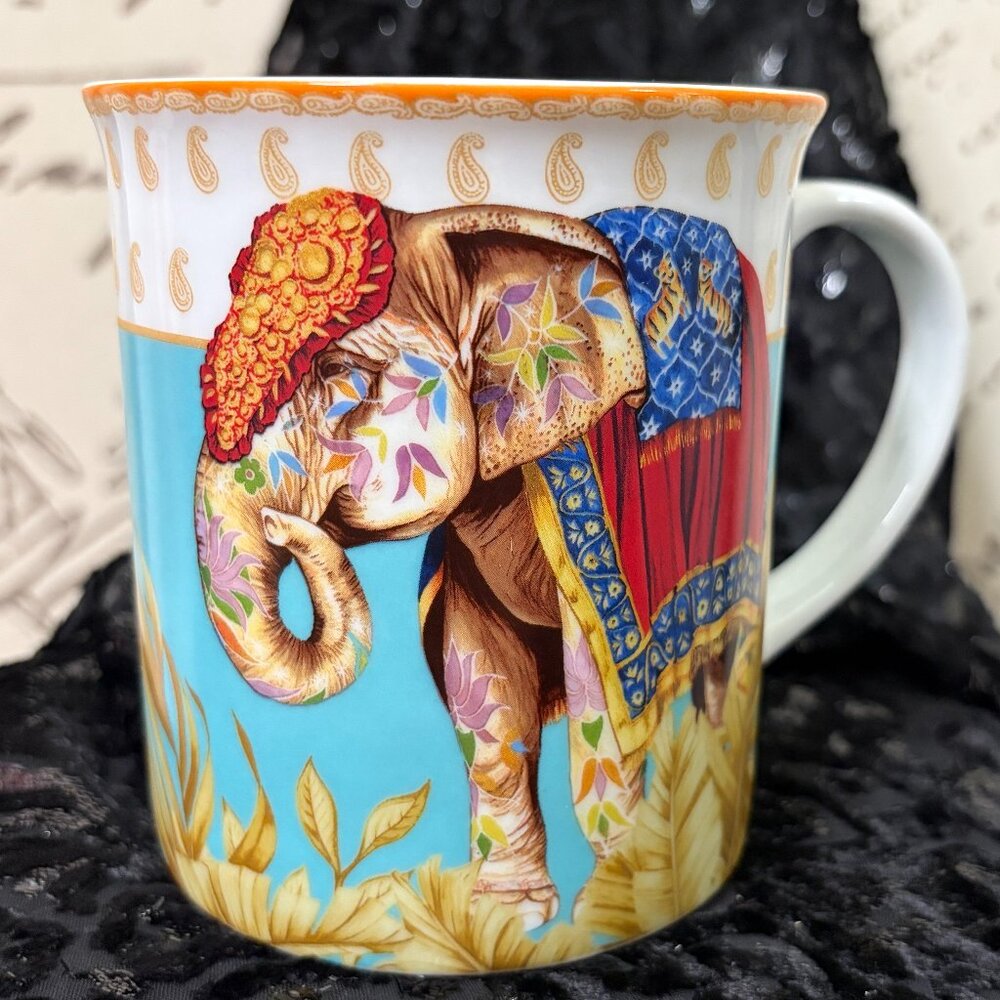 RARE 2010 Williams Sonoma ELEPHANT Mug - Thai Palace / RAJ Retired Collection